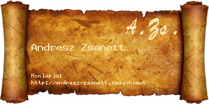 Andresz Zsanett névjegykártya