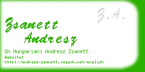 zsanett andresz business card